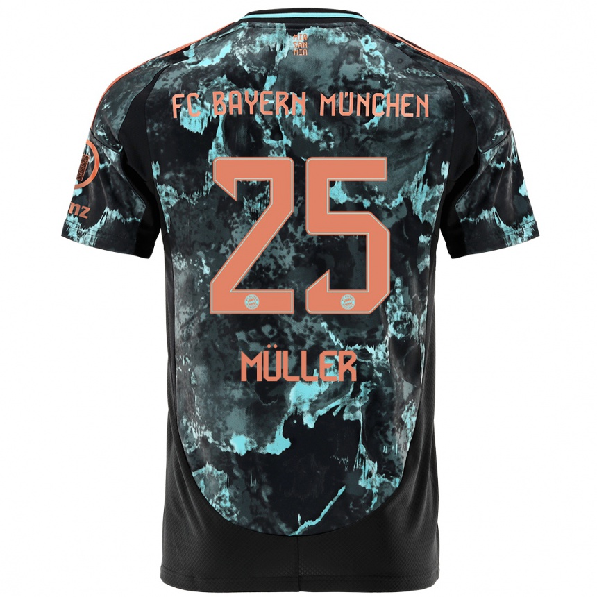 Hombre Fútbol Camiseta Thomas Muller #25 Negro 2ª Equipación 2024/25 Perú