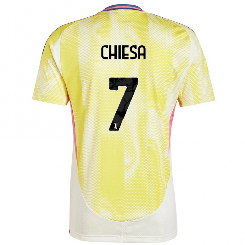 Hombre Fútbol Camiseta Federico Chiesa #7 Amarillo Solar 2ª Equipación 2024/25 Perú