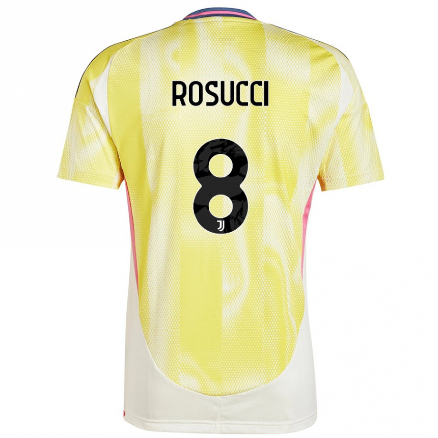 Hombre Fútbol Camiseta Martina Rosucci #8 Amarillo Solar 2ª Equipación 2024/25 Perú