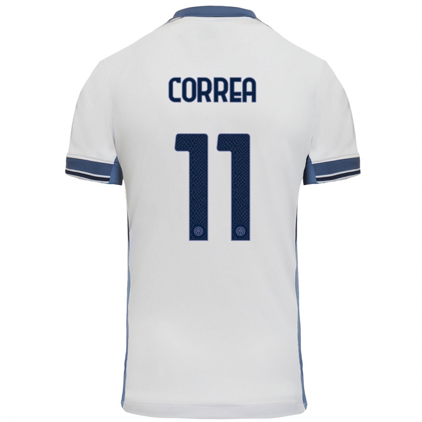 Hombre Fútbol Camiseta Joaquin Correa #11 Blanco Gris 2ª Equipación 2024/25 Perú