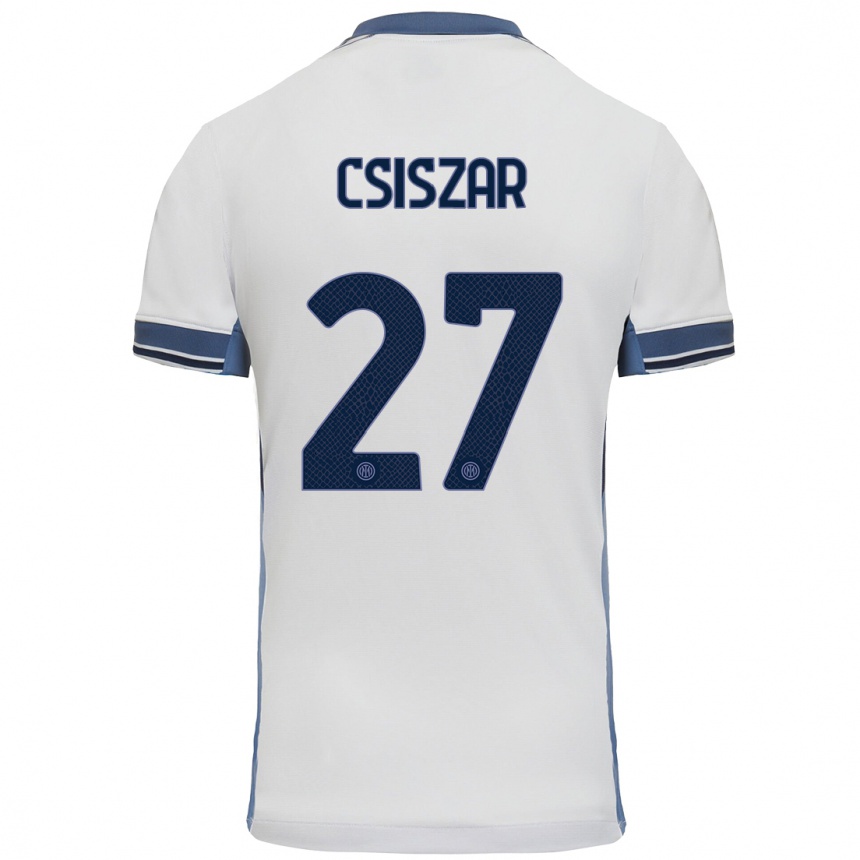 Hombre Fútbol Camiseta Henrietta Csiszar #27 Blanco Gris 2ª Equipación 2024/25 Perú