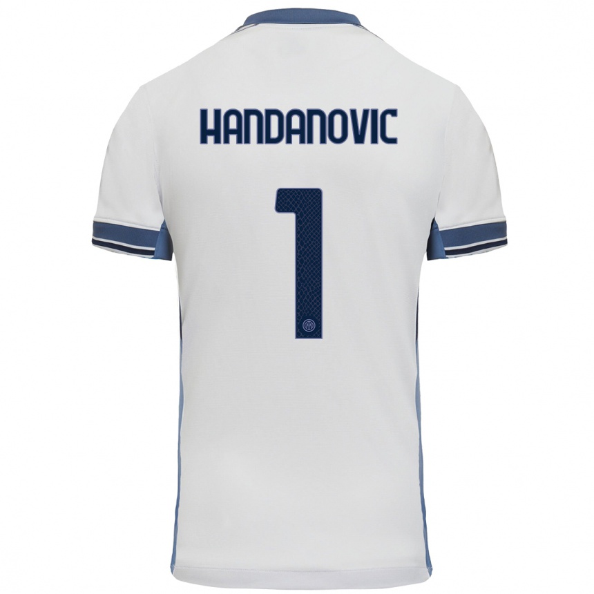 Hombre Fútbol Camiseta Samir Handanovic #1 Blanco Gris 2ª Equipación 2024/25 Perú