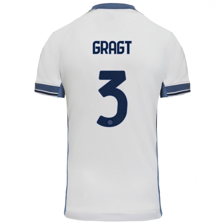 Hombre Fútbol Camiseta Stefanie Van Der Gragt #3 Blanco Gris 2ª Equipación 2024/25 Perú