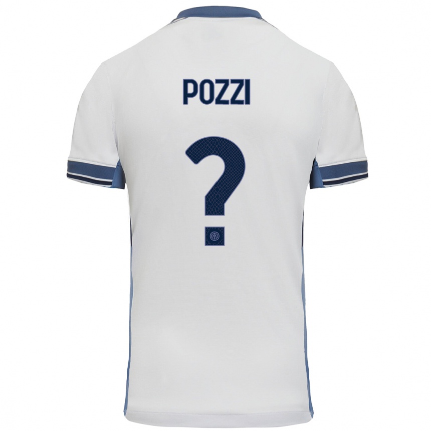 Hombre Fútbol Camiseta Andrea Pozzi #0 Blanco Gris 2ª Equipación 2024/25 Perú