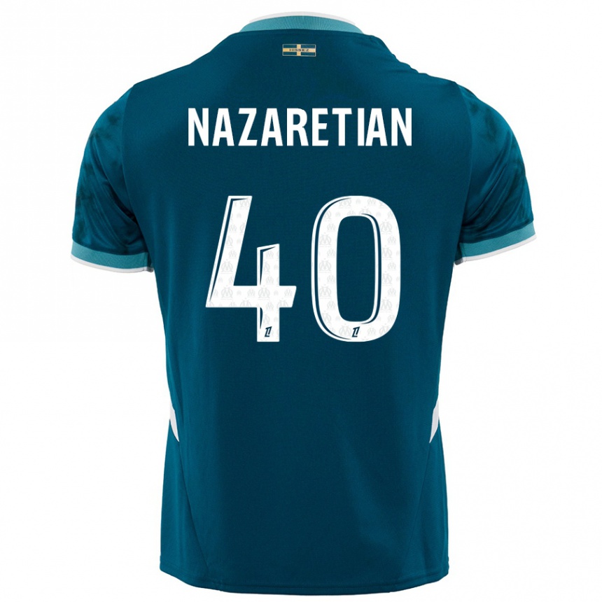 Hombre Fútbol Camiseta Manuel Nazaretian #40 Azul Turquesa 2ª Equipación 2024/25 Perú