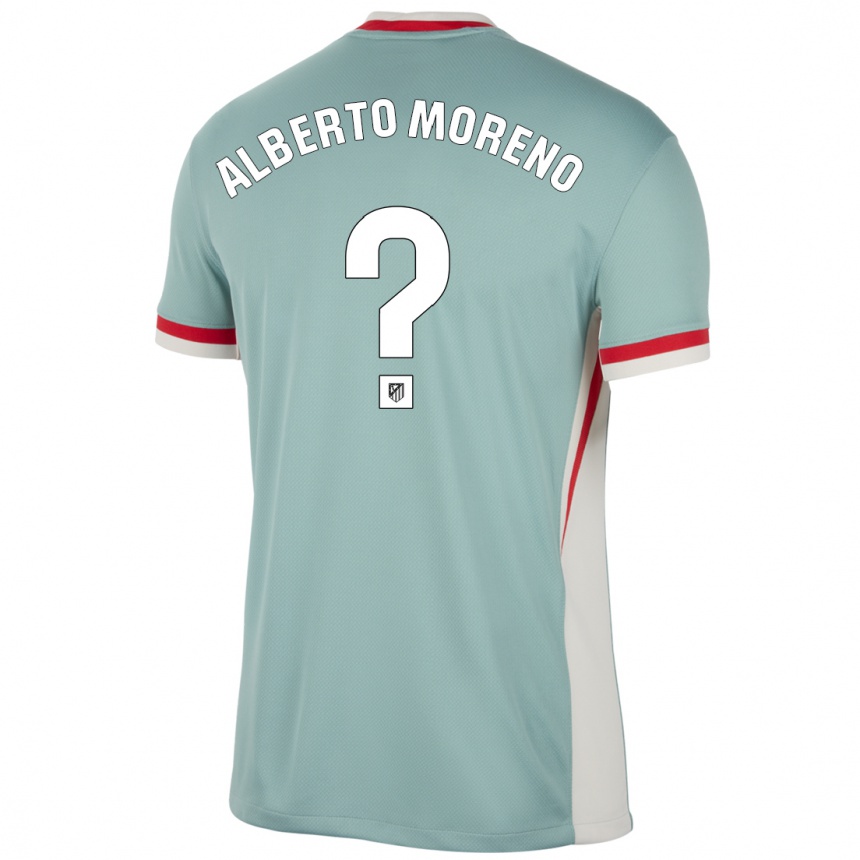 Hombre Fútbol Camiseta Alberto Moreno #0 Beige Claro Azul 2ª Equipación 2024/25 Perú