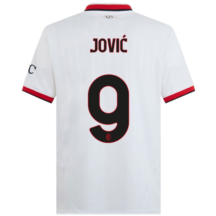 Hombre Fútbol Camiseta Luka Jovic #9 Blanco Negro Rojo 2ª Equipación 2024/25 Perú