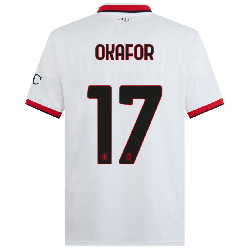 Hombre Fútbol Camiseta Noah Okafor #17 Blanco Negro Rojo 2ª Equipación 2024/25 Perú