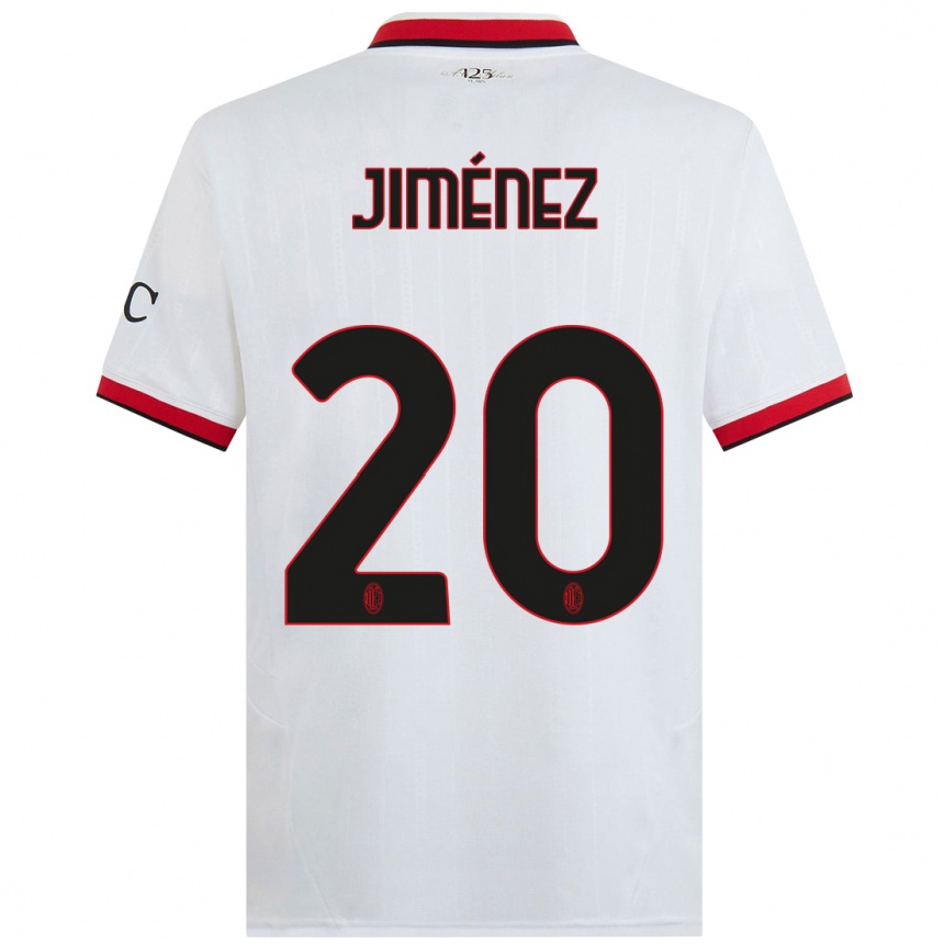 Hombre Fútbol Camiseta Álex Jiménez #20 Blanco Negro Rojo 2ª Equipación 2024/25 Perú