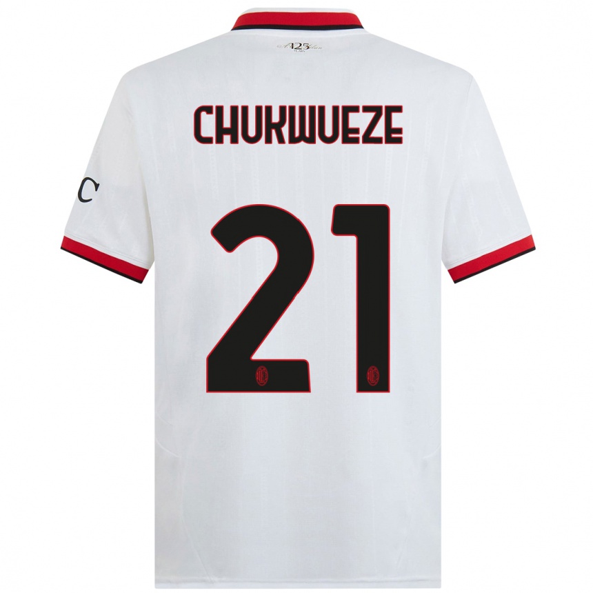 Hombre Fútbol Camiseta Samuel Chukwueze #21 Blanco Negro Rojo 2ª Equipación 2024/25 Perú