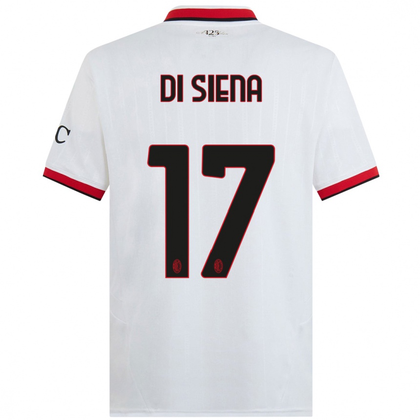 Hombre Fútbol Camiseta Andrea Di Siena #17 Blanco Negro Rojo 2ª Equipación 2024/25 Perú