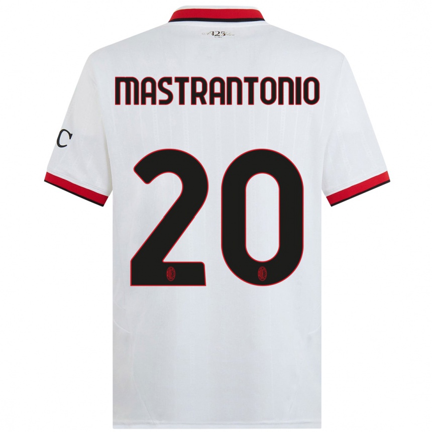 Hombre Fútbol Camiseta Davide Mastrantonio #20 Blanco Negro Rojo 2ª Equipación 2024/25 Perú