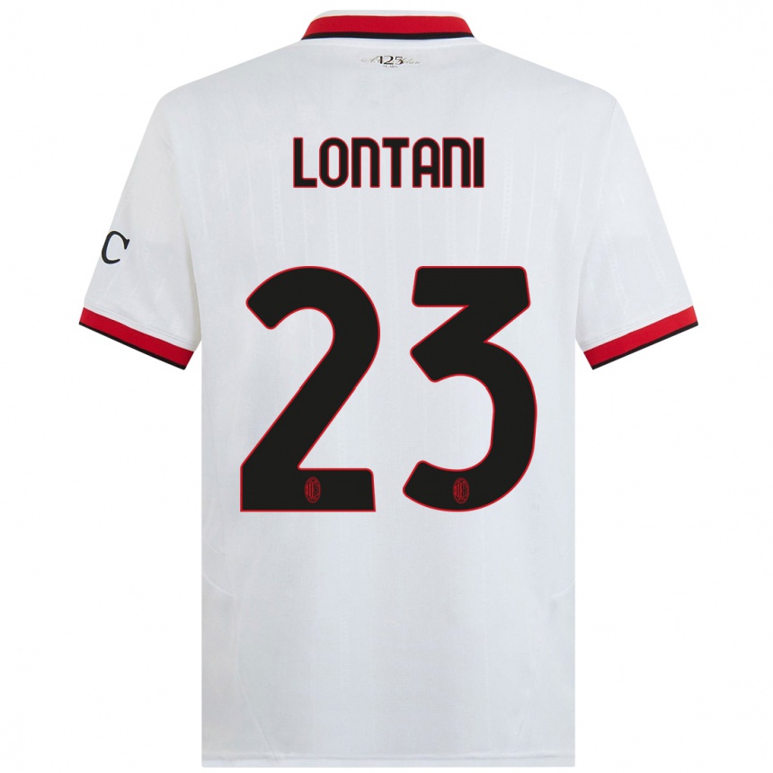 Hombre Fútbol Camiseta Simone Lontani #23 Blanco Negro Rojo 2ª Equipación 2024/25 Perú