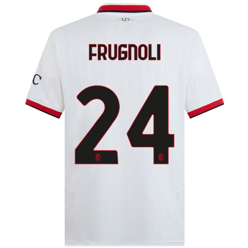 Hombre Fútbol Camiseta Leonardo Frugnoli #24 Blanco Negro Rojo 2ª Equipación 2024/25 Perú