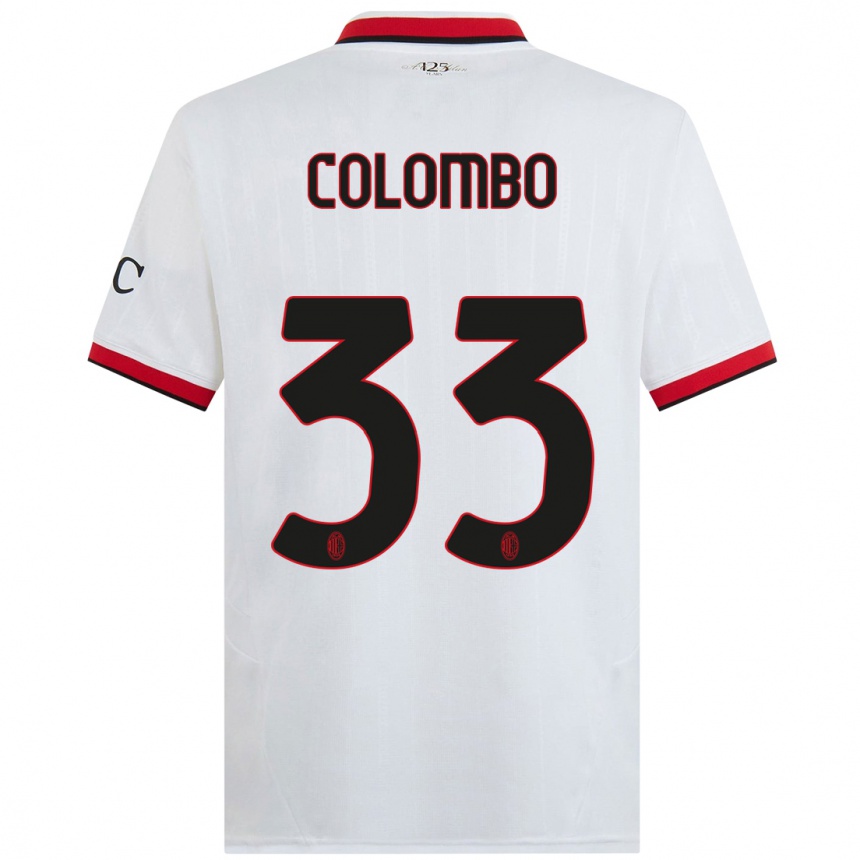 Hombre Fútbol Camiseta Federico Colombo #33 Blanco Negro Rojo 2ª Equipación 2024/25 Perú