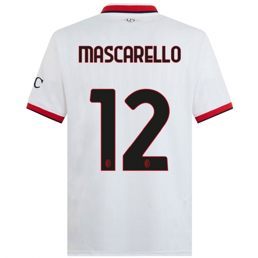 Hombre Fútbol Camiseta Marta Mascarello #12 Blanco Negro Rojo 2ª Equipación 2024/25 Perú