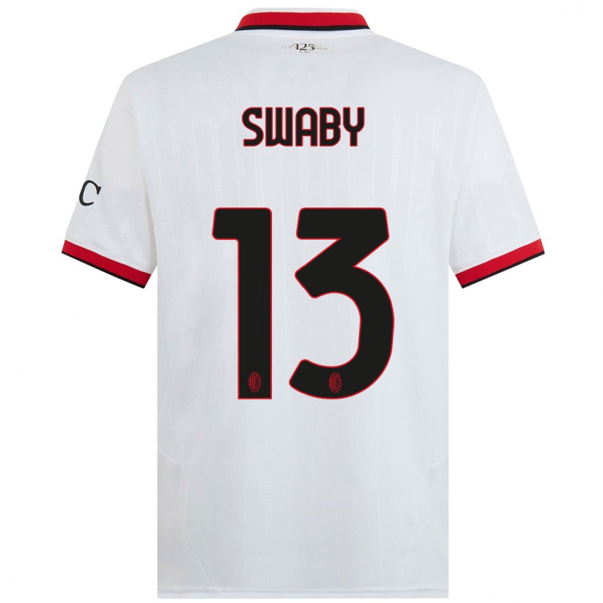 Hombre Fútbol Camiseta Allyson Swaby #13 Blanco Negro Rojo 2ª Equipación 2024/25 Perú