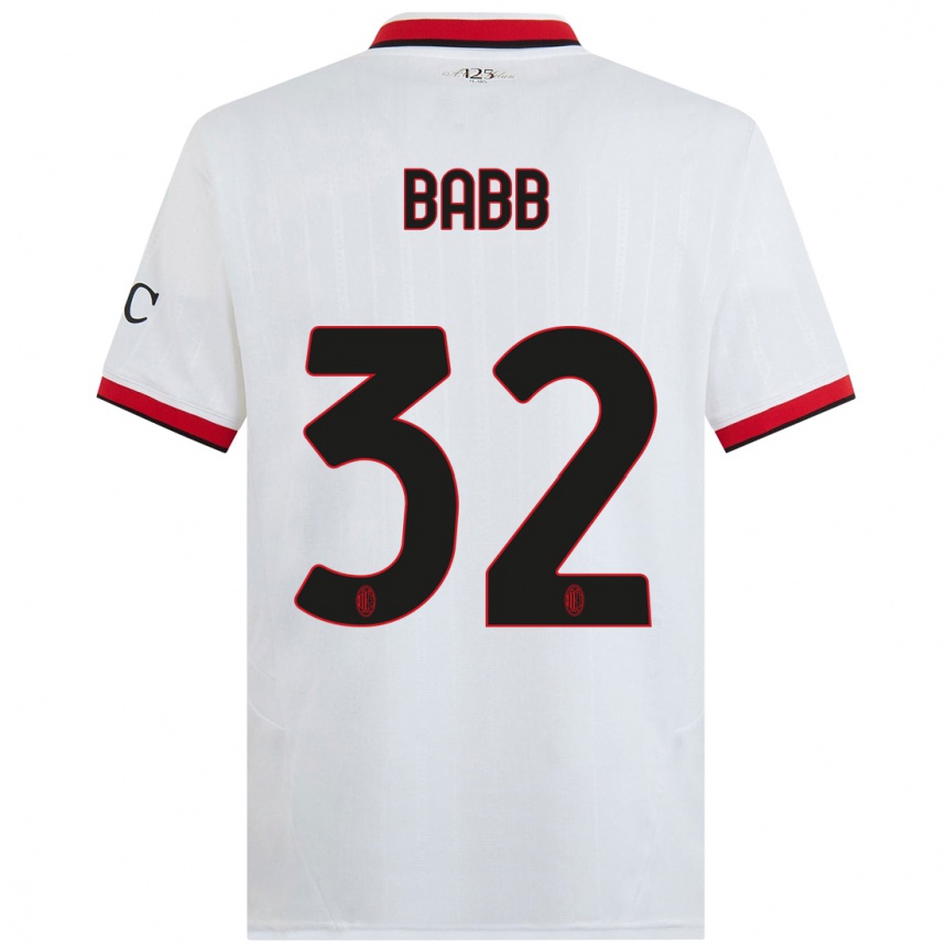 Hombre Fútbol Camiseta Selena Delia Babb #32 Blanco Negro Rojo 2ª Equipación 2024/25 Perú