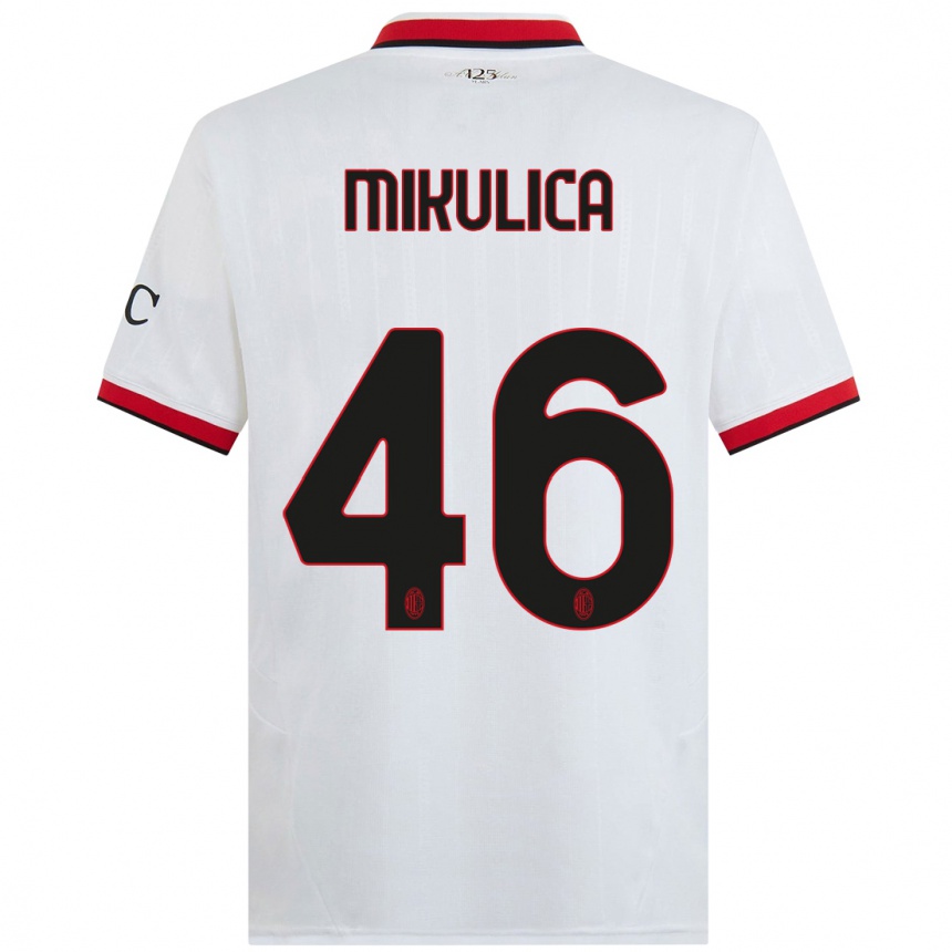 Hombre Fútbol Camiseta Petra Mikulica #46 Blanco Negro Rojo 2ª Equipación 2024/25 Perú