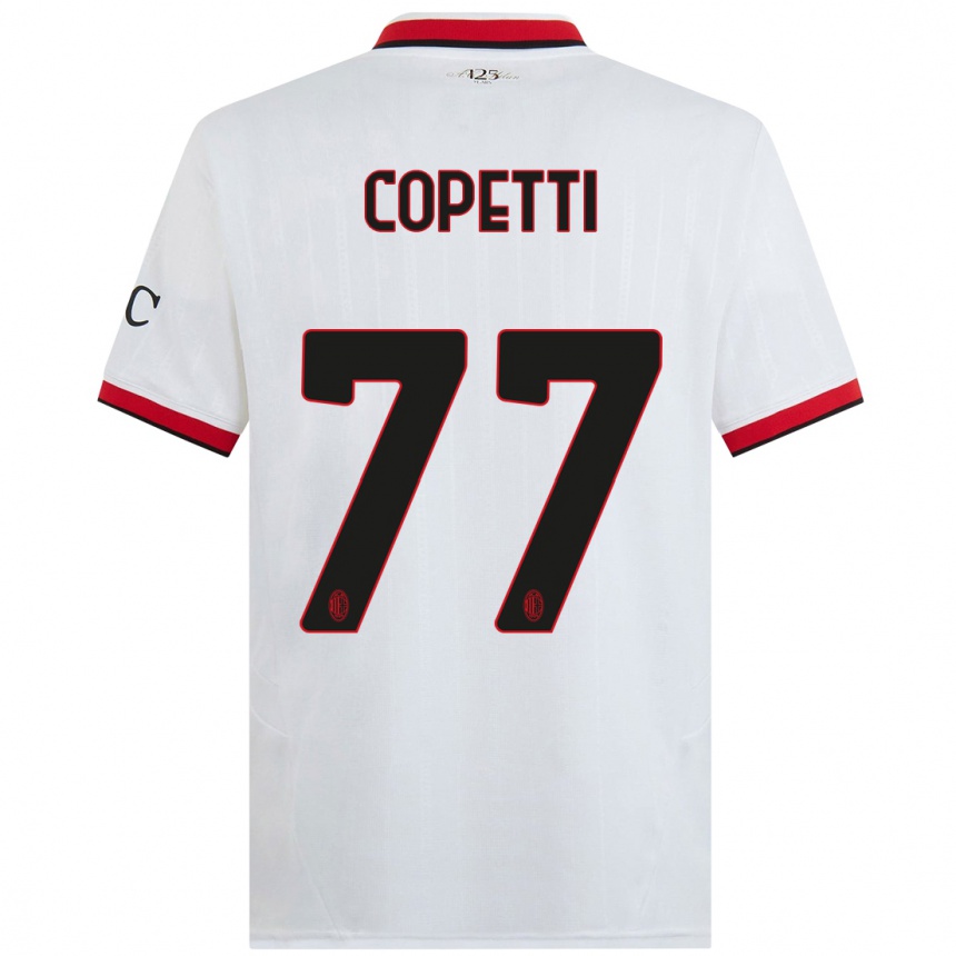 Hombre Fútbol Camiseta Matilde Copetti #77 Blanco Negro Rojo 2ª Equipación 2024/25 Perú