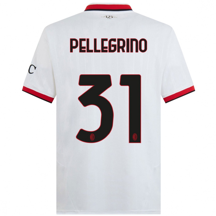 Hombre Fútbol Camiseta Marco Pellegrino #31 Blanco Negro Rojo 2ª Equipación 2024/25 Perú