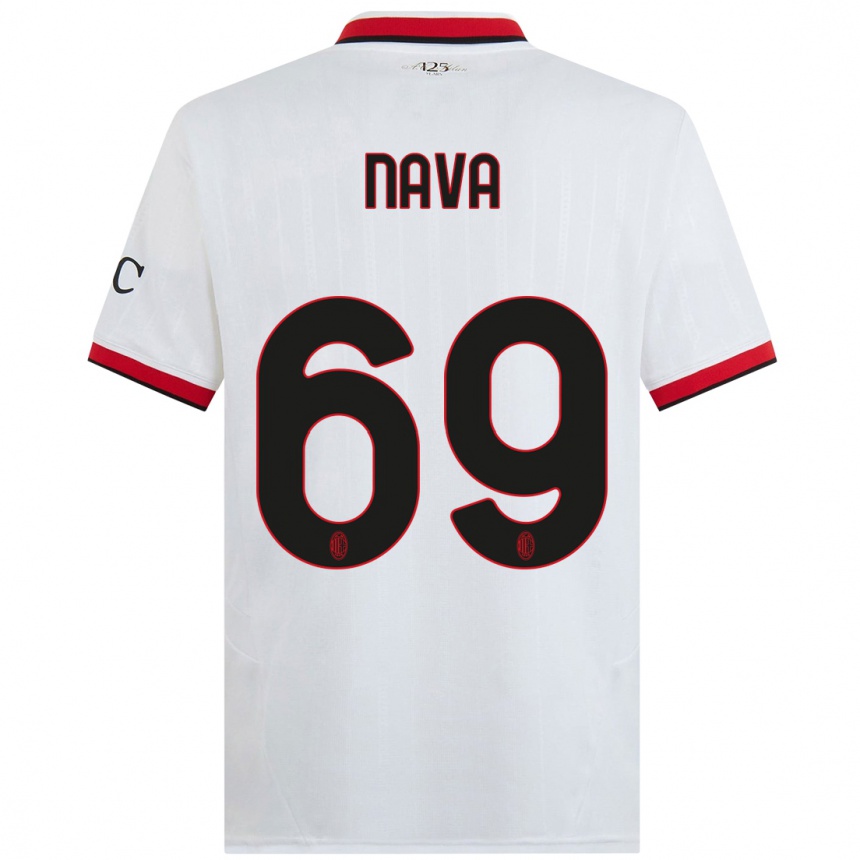 Hombre Fútbol Camiseta Lapo Nava #69 Blanco Negro Rojo 2ª Equipación 2024/25 Perú