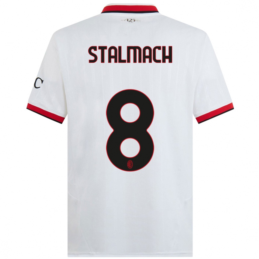 Hombre Fútbol Camiseta Dariusz Stalmach #8 Blanco Negro Rojo 2ª Equipación 2024/25 Perú