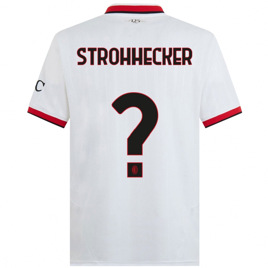 Hombre Fútbol Camiseta Riccardo Strohhecker #0 Blanco Negro Rojo 2ª Equipación 2024/25 Perú