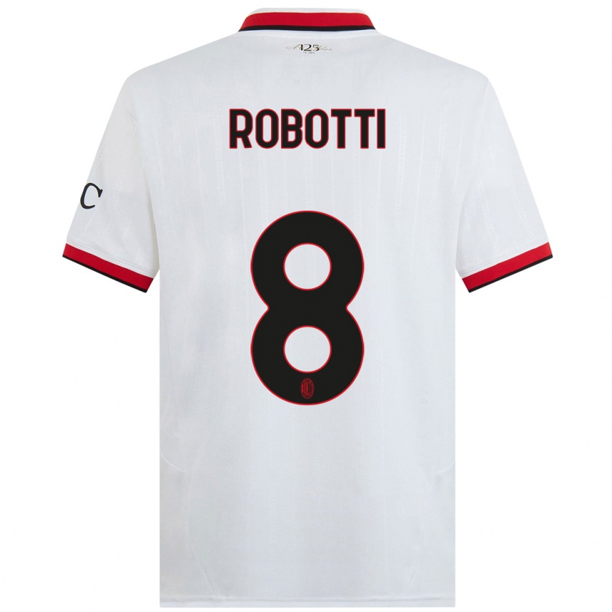 Hombre Fútbol Camiseta Giovanni Robotti #8 Blanco Negro Rojo 2ª Equipación 2024/25 Perú