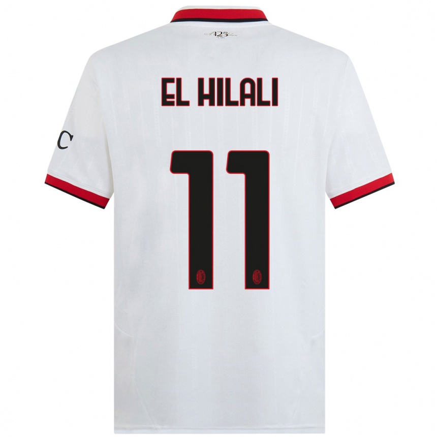 Hombre Fútbol Camiseta Youns El Hilali #11 Blanco Negro Rojo 2ª Equipación 2024/25 Perú