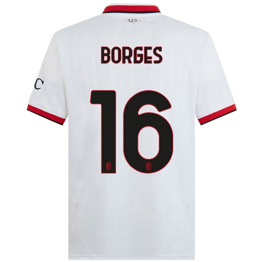 Hombre Fútbol Camiseta Lenny Borges #16 Blanco Negro Rojo 2ª Equipación 2024/25 Perú