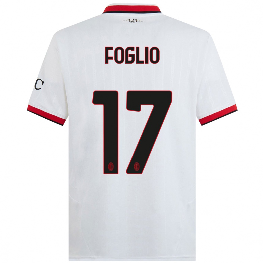 Hombre Fútbol Camiseta Christian Foglio #17 Blanco Negro Rojo 2ª Equipación 2024/25 Perú