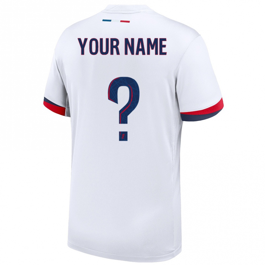 Hombre Fútbol Camiseta Su Nombre #0 Blanco Azul Rojo 2ª Equipación 2024/25 Perú