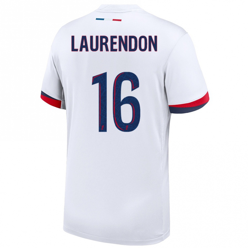 Hombre Fútbol Camiseta Bilal Laurendon #16 Blanco Azul Rojo 2ª Equipación 2024/25 Perú