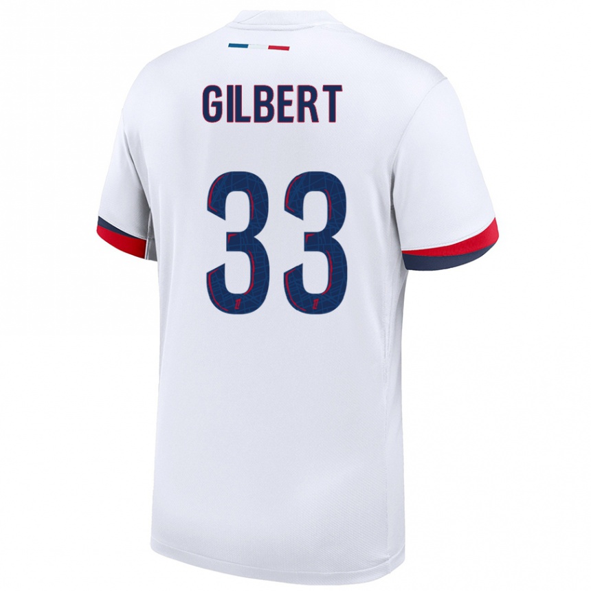 Hombre Fútbol Camiseta Tara Elimbi Gilbert #33 Blanco Azul Rojo 2ª Equipación 2024/25 Perú