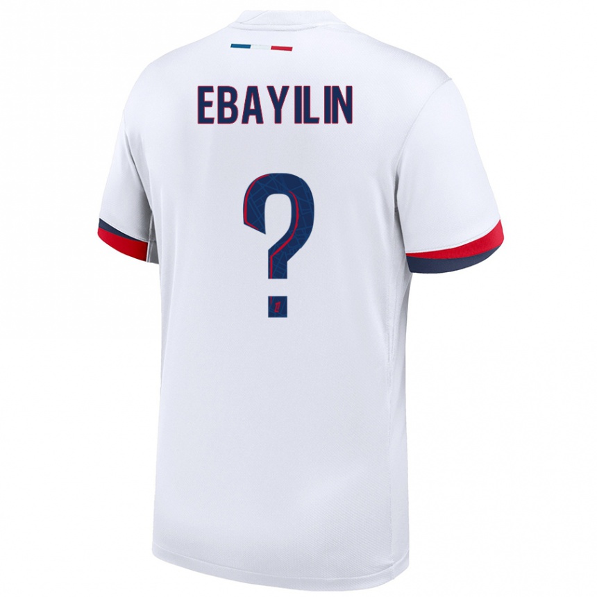 Hombre Fútbol Camiseta Anais Ebayilin #0 Blanco Azul Rojo 2ª Equipación 2024/25 Perú