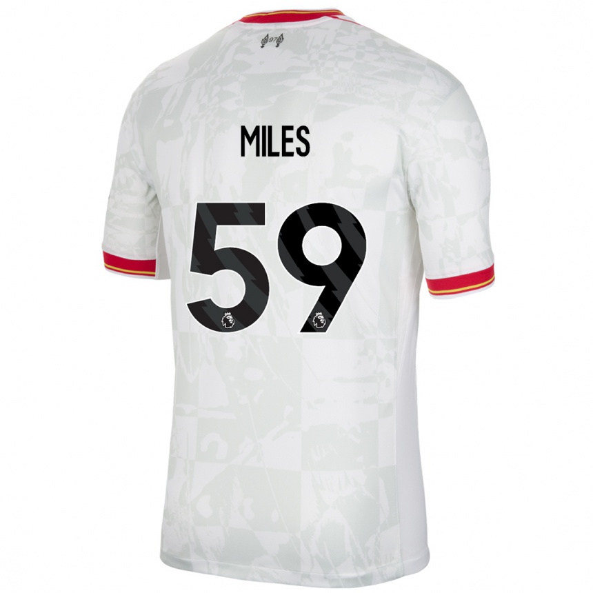 Hombre Fútbol Camiseta Terence Miles #59 Blanco Rojo Negro Equipación Tercera 2024/25 Perú