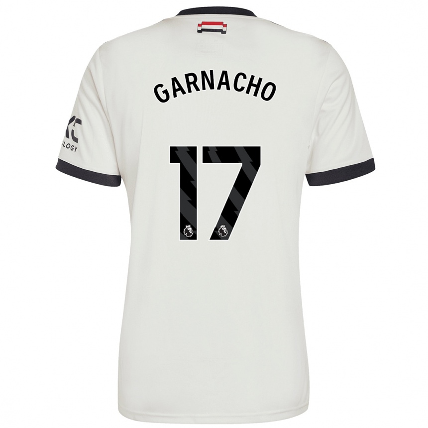 Hombre Fútbol Camiseta Alejandro Garnacho #17 Blanquecino Equipación Tercera 2024/25 Perú