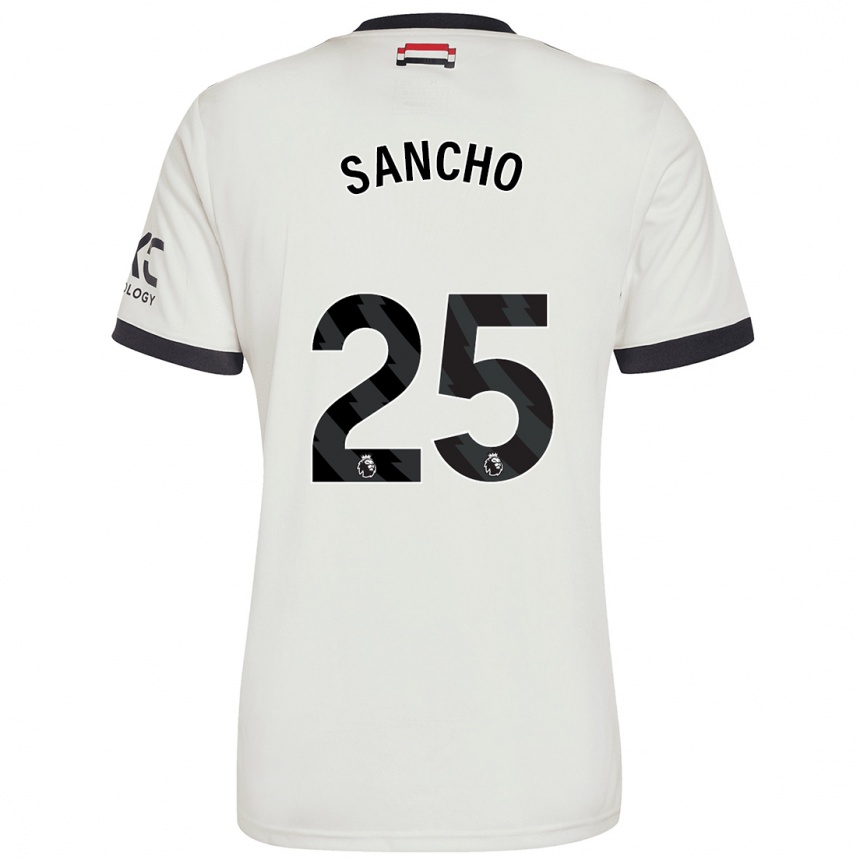 Hombre Fútbol Camiseta Jadon Sancho #25 Blanquecino Equipación Tercera 2024/25 Perú