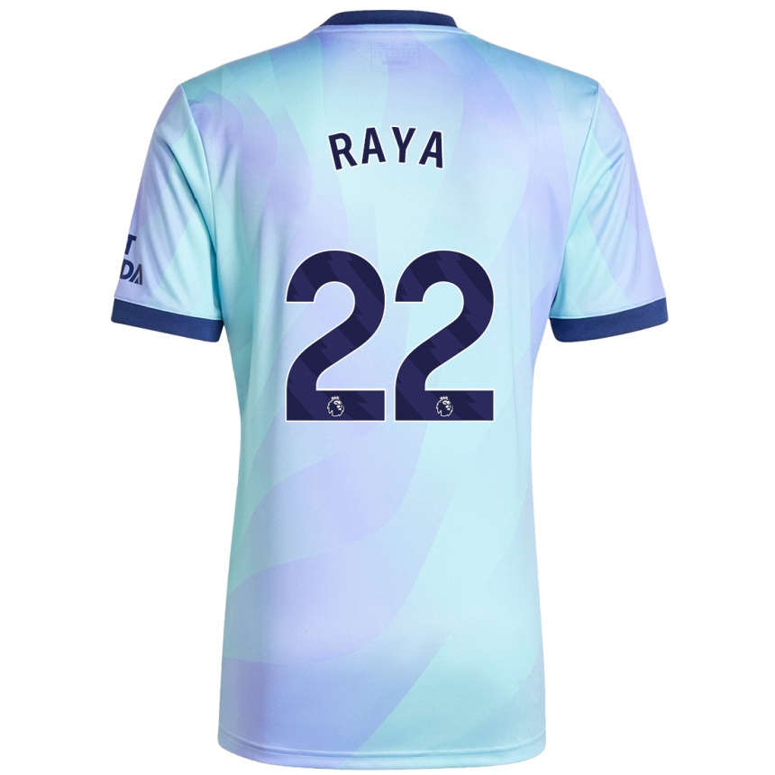 Hombre Fútbol Camiseta David Raya #22 Agua Equipación Tercera 2024/25 Perú