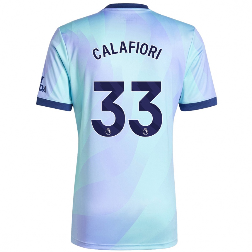 Hombre Fútbol Camiseta Riccardo Calafiori #33 Agua Equipación Tercera 2024/25 Perú