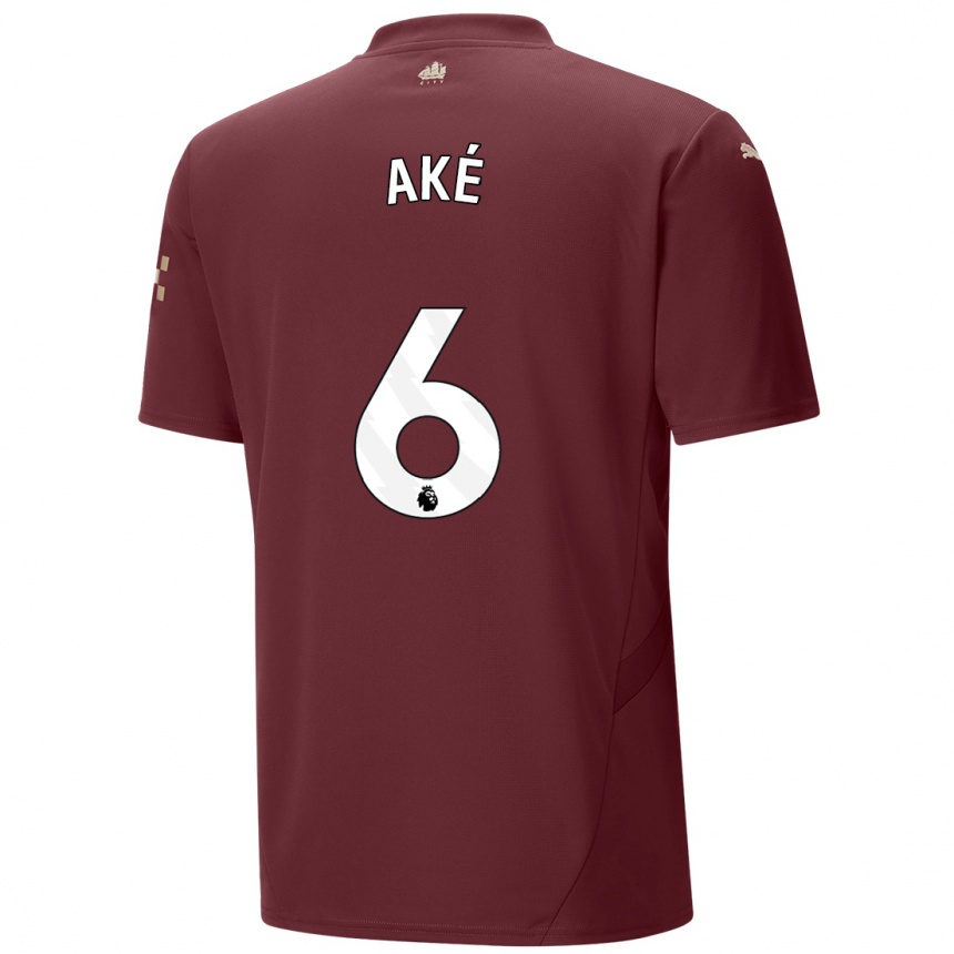 Hombre Fútbol Camiseta Nathan Ake #6 Granate Equipación Tercera 2024/25 Perú