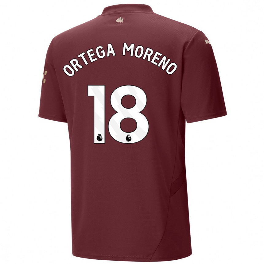 Hombre Fútbol Camiseta Stefan Ortega Moreno #18 Granate Equipación Tercera 2024/25 Perú