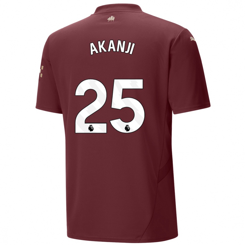 Hombre Fútbol Camiseta Manuel Akanji #25 Granate Equipación Tercera 2024/25 Perú