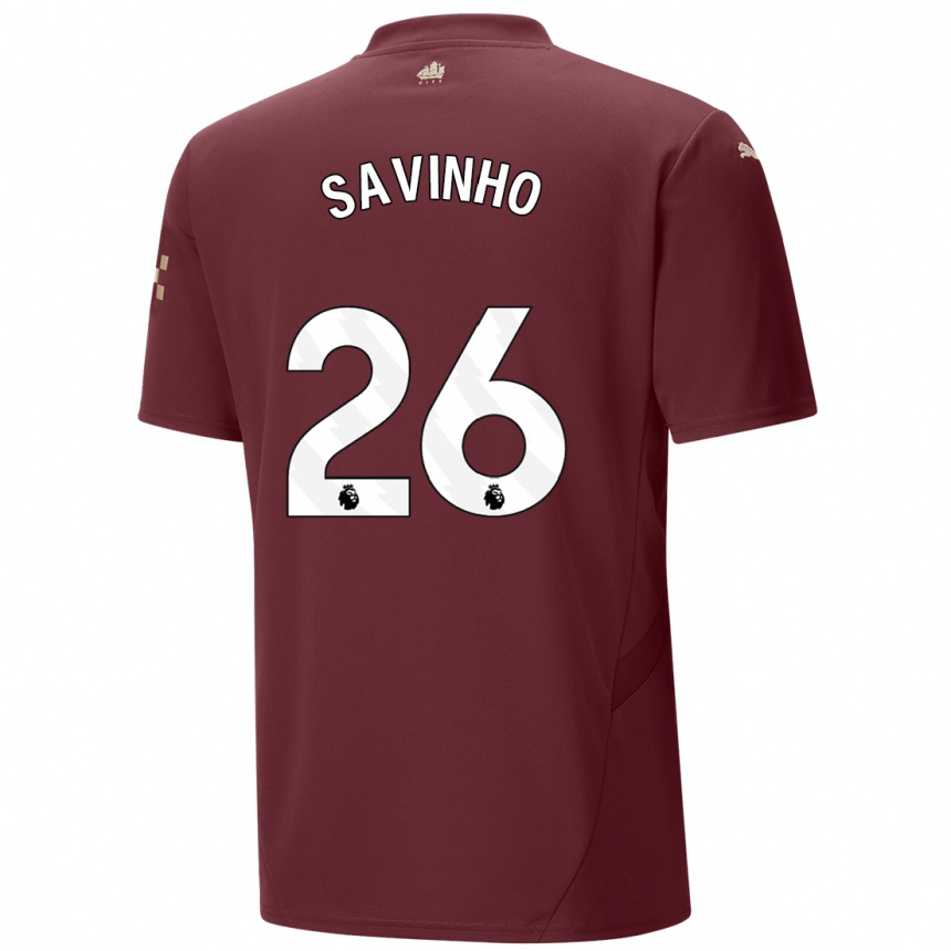 Hombre Fútbol Camiseta Savinho #26 Granate Equipación Tercera 2024/25 Perú