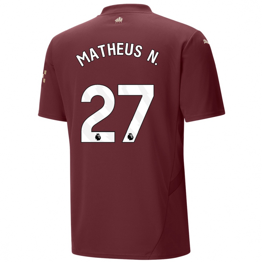 Hombre Fútbol Camiseta Matheus Nunes #27 Granate Equipación Tercera 2024/25 Perú