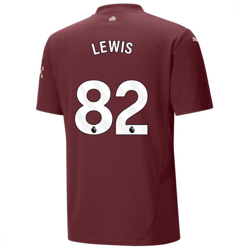 Hombre Fútbol Camiseta Rico Lewis #82 Granate Equipación Tercera 2024/25 Perú