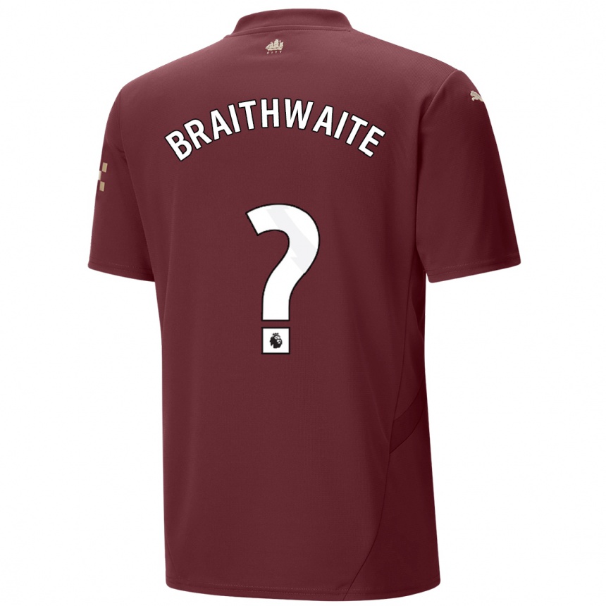 Hombre Fútbol Camiseta Kaden Braithwaite #0 Granate Equipación Tercera 2024/25 Perú