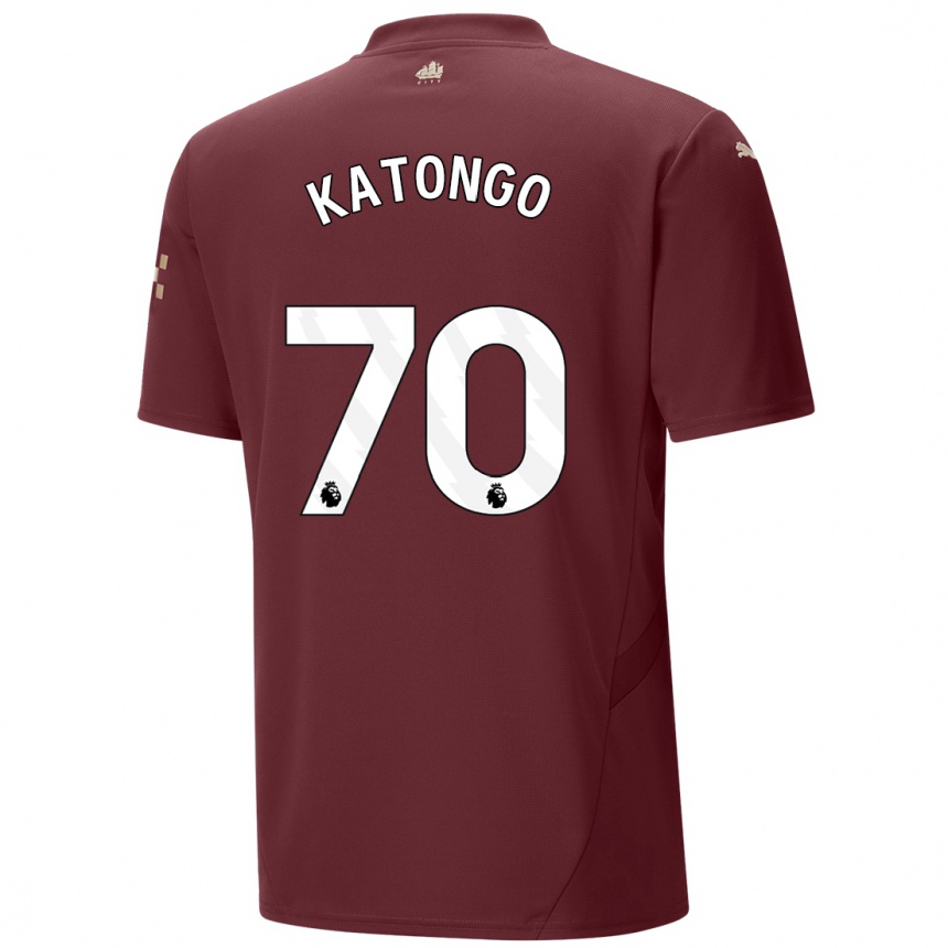 Hombre Fútbol Camiseta Jadel Katongo #70 Granate Equipación Tercera 2024/25 Perú