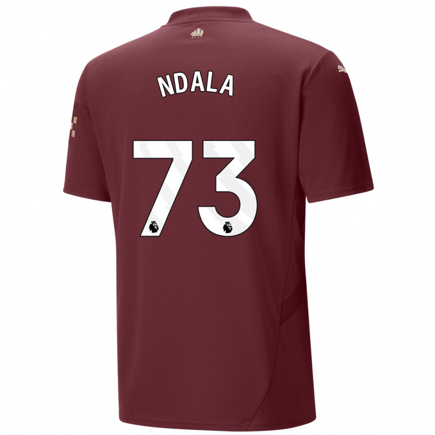 Hombre Fútbol Camiseta Joel Ndala #73 Granate Equipación Tercera 2024/25 Perú